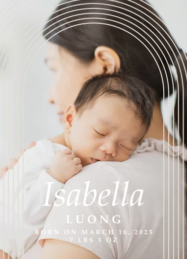 Modern Arches Baby Announcement