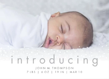 Peaceful Snow Announcement Boy