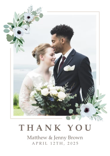 Trendy Botanical Frame Thank You