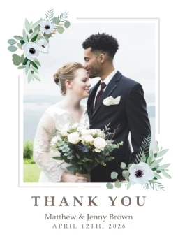Trendy Botanical Frame Thank You