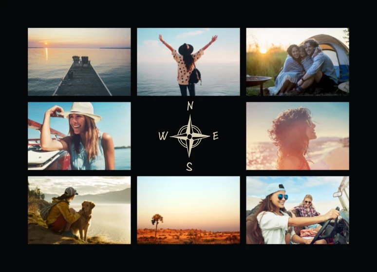 Travel Compass Collage