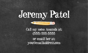 Chalkboard Contact Card