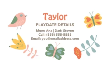 Friendly Flowers Contact Cards