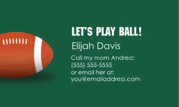 Let's Play Ball Contact Card