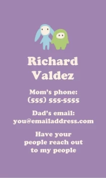 Little Monsters Contact Card