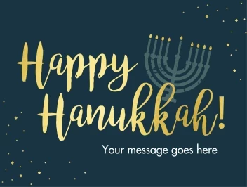 Happy Hanukkah Gold Writing