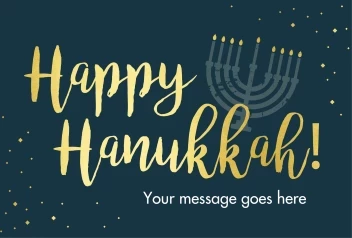 Happy Hanukkah Gold Writing