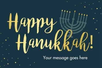 Happy Hanukkah Gold Writing