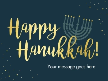 Happy Hanukkah Gold Writing