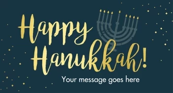 Happy Hanukah Gold Writing
