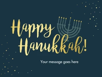 Happy Hanukah Gold Writing