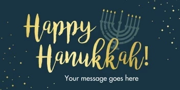 Happy Hanukah Gold Writing