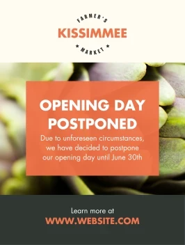 Farmers Market Postponed