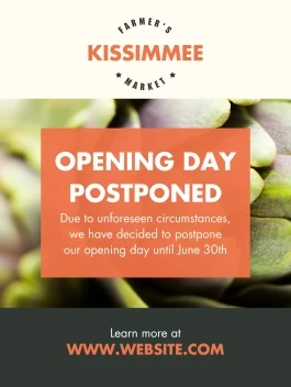 Farmers Market Postponed