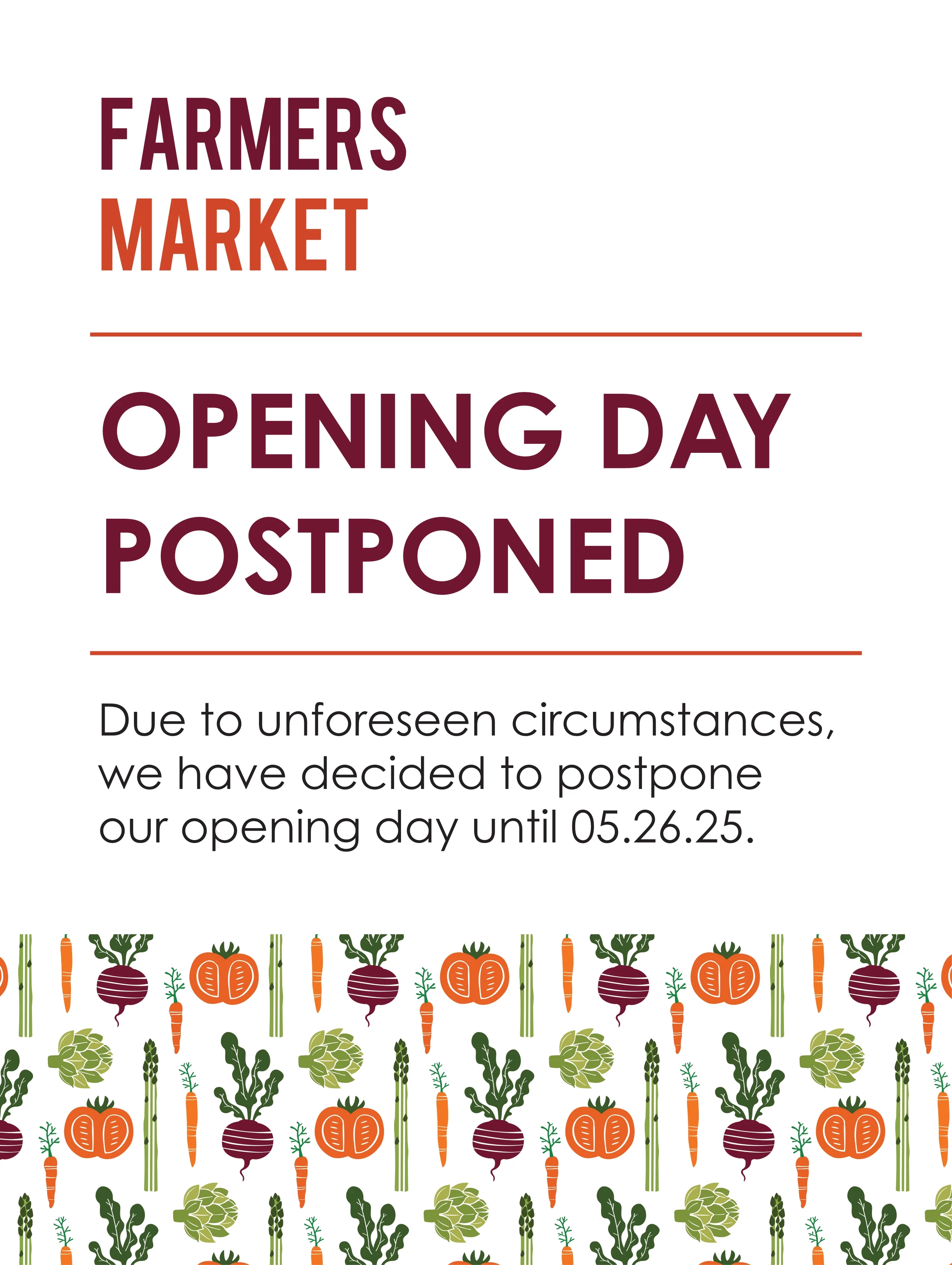 Opening Day Postponed