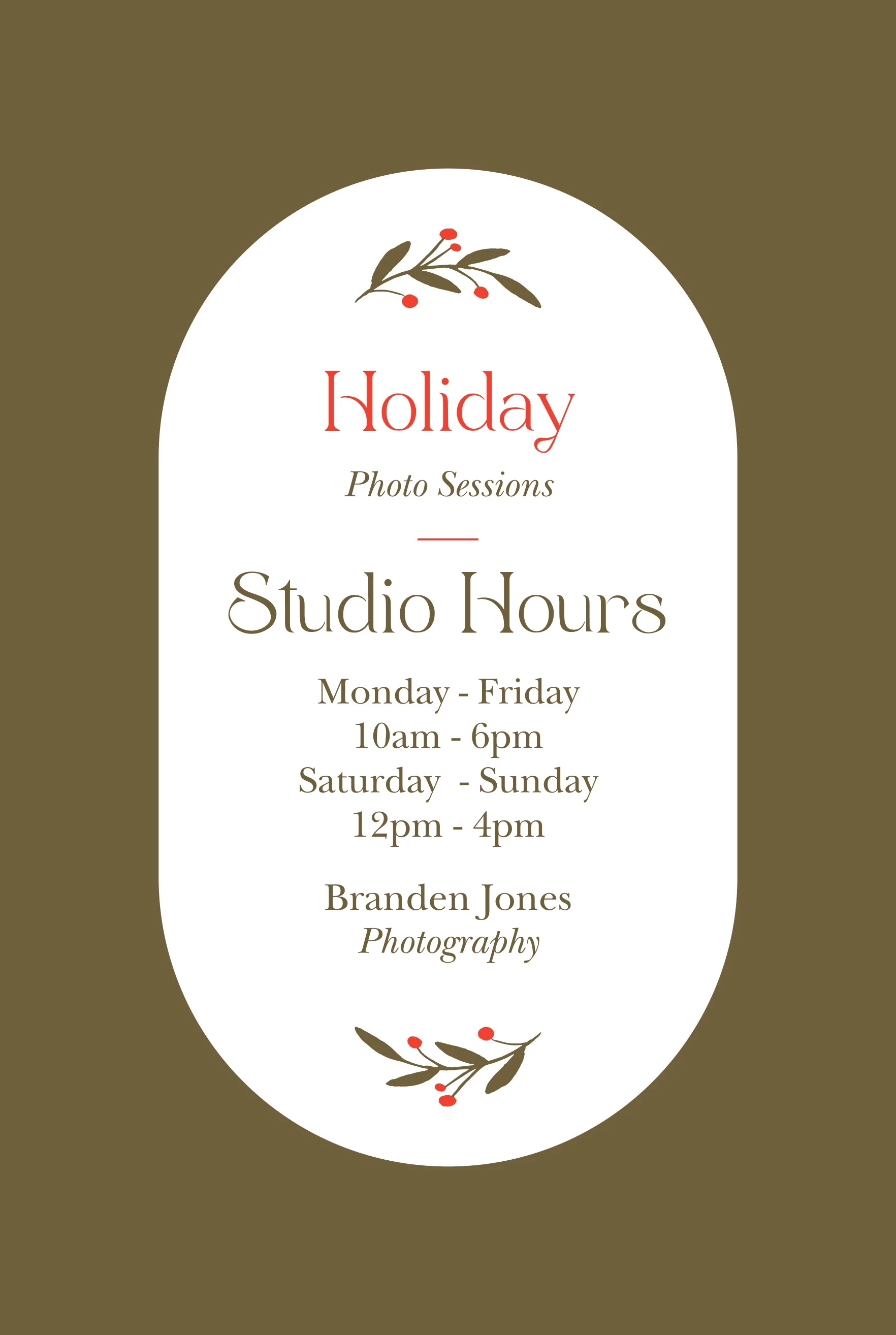 Holiday Photo Sessions