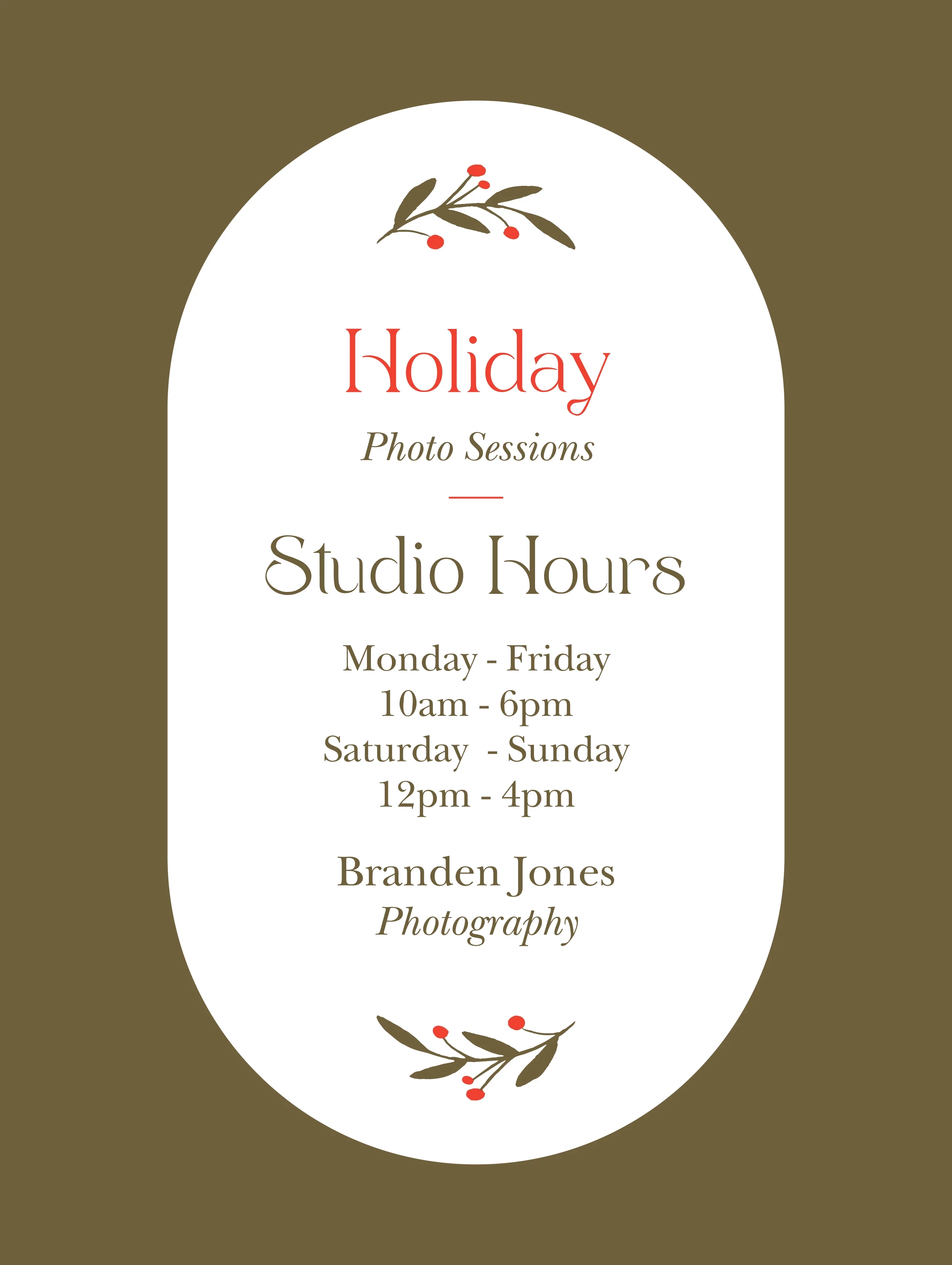 Holiday Photo Sessions