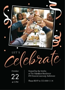 Shining Confetti Party Invitation