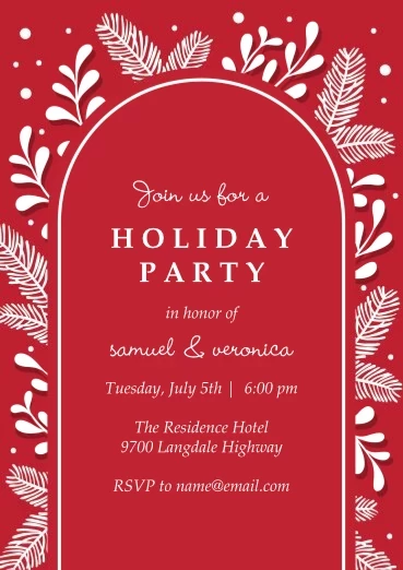 Botanical Holiday Party Invitation