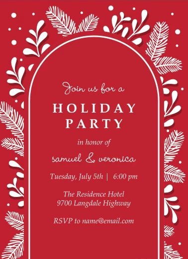 Botanical Holiday Party Invitation
