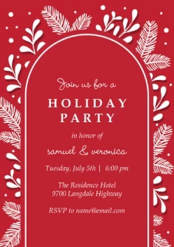 Botanical Holiday Party Invitation