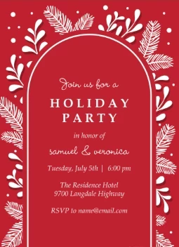 Botanical Holiday Party Invitation