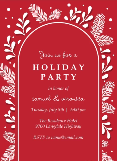 Botanical Holiday Party Invitation
