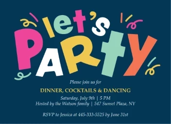 Playful Letters Party Invitation