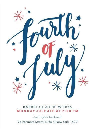 Calligraphic Fourth of July