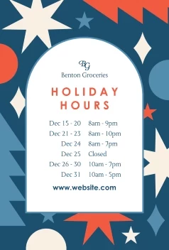 Festive Holiday Hours
