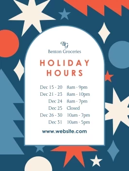 Festive Holiday Hours