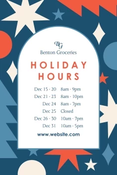 Festive Holiday Hours