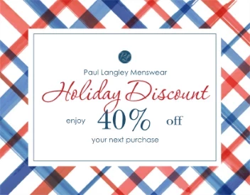 Plaid Holiday Discount