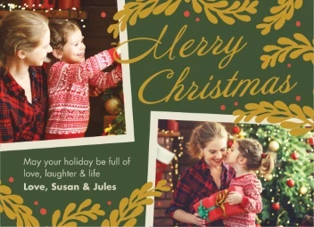 Merry Christmas Script and Foliage