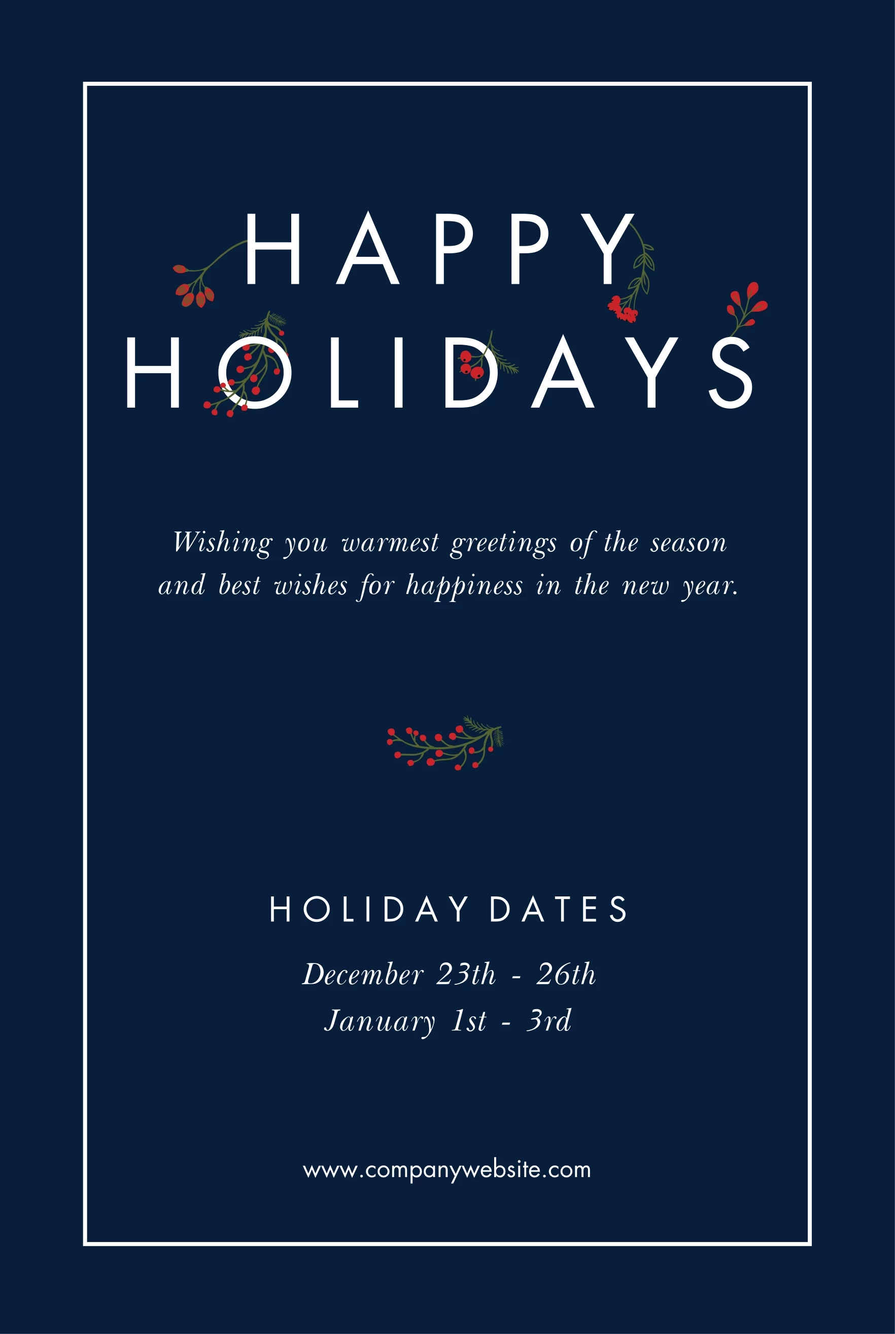 Floral Happy Holiday