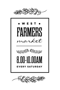 Farmer's Market Black White