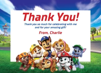 Paw Patrol Thank You