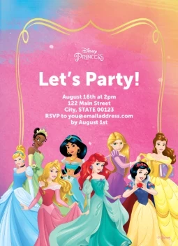 Princess Once Upon a Time Invitation