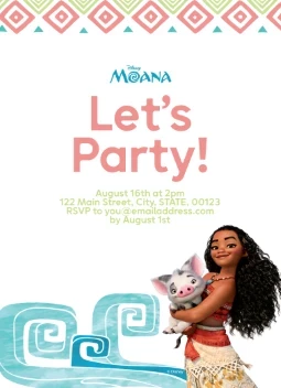 Moana Invitation