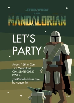Star Wars Mandalorian Invitation