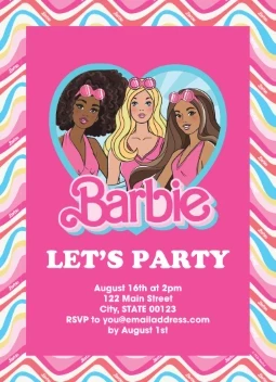 Malibu Barbie Invitation