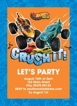 Hot Wheels Monster Trucks Invitation