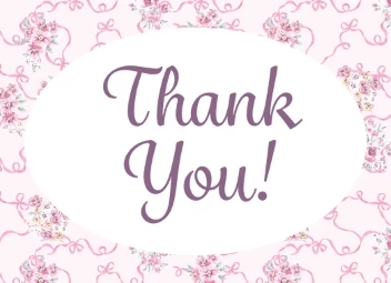 Ribbon and Roses Thank You