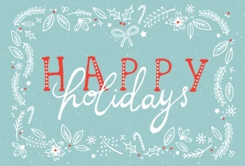 Happy Holidays Botanical Border