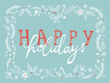 Happy Holidays Botanical Border