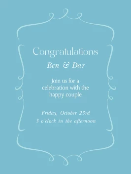 Teal Wedding Invite
