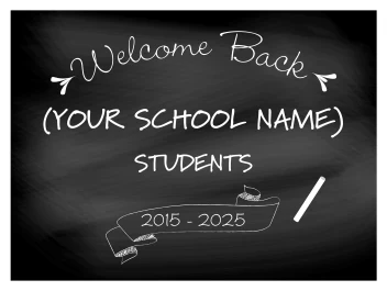 Welcome Back School Chalkboard